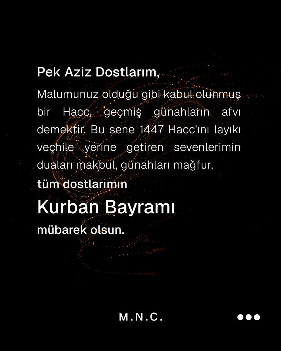 serverplatformu's tweet photo. 1447 Kurban Bayramı Tavsiyelerim
Pek Aziz Dostlarım, 
Malumunuz olduğu gibi kabul olunmuş bir Hacc, geçmiş günahların afvı demektir.
Bu sene 1447 Hacc'ını layıkı veçhile yerine getiren sevenlerimin duaları makbul, günahları mağfur, 
tüm dostlarımın Kurban Bayramı mübarek olsun. https://t.co/PmwZZcbf3g