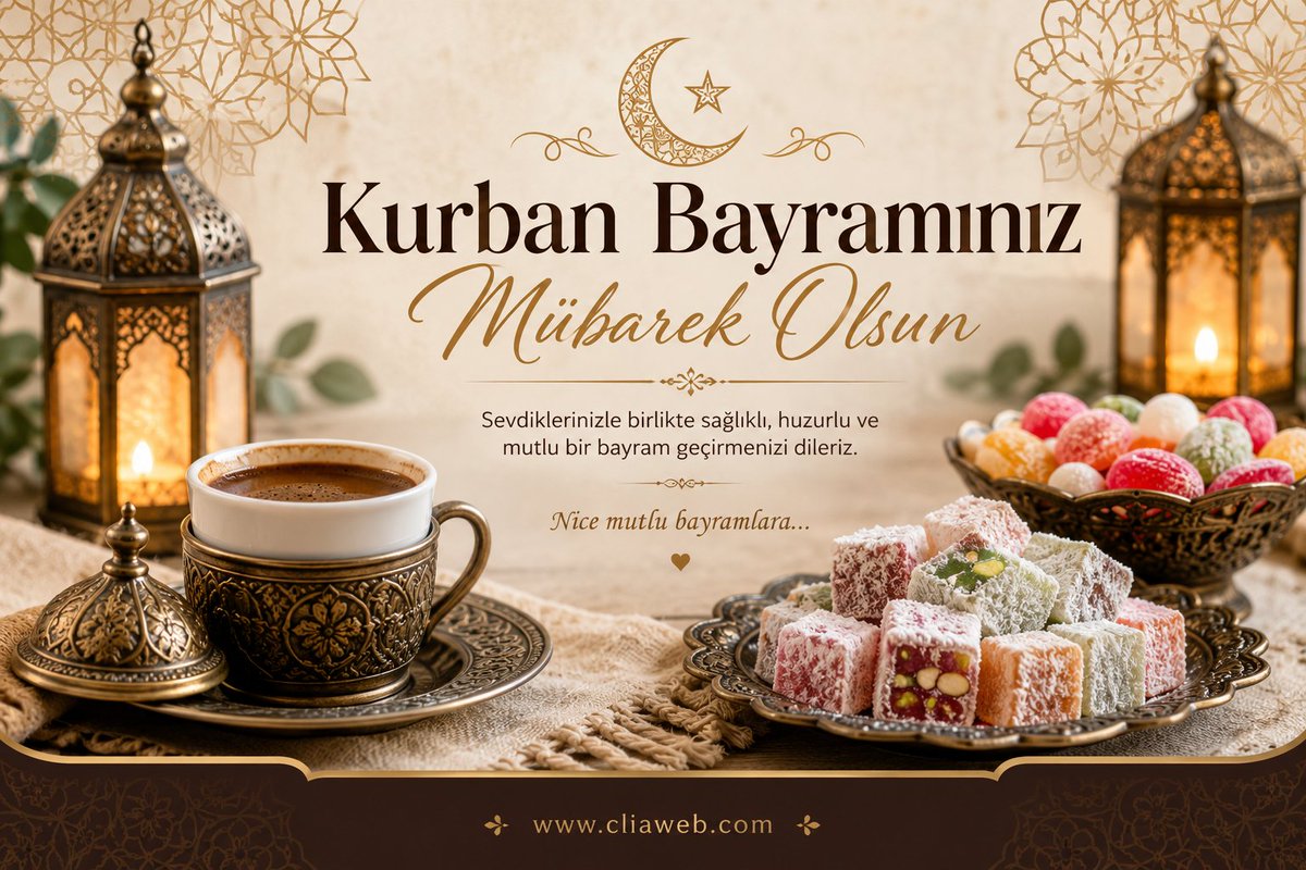 cliaweb's tweet photo. Sevdiklerinizle birlikte nice huzurlu, sağlıklı ve mutlu bayramlar dileriz. Kurban bayramınız mübarek olsun .. https://t.co/86hwvVSkCQ