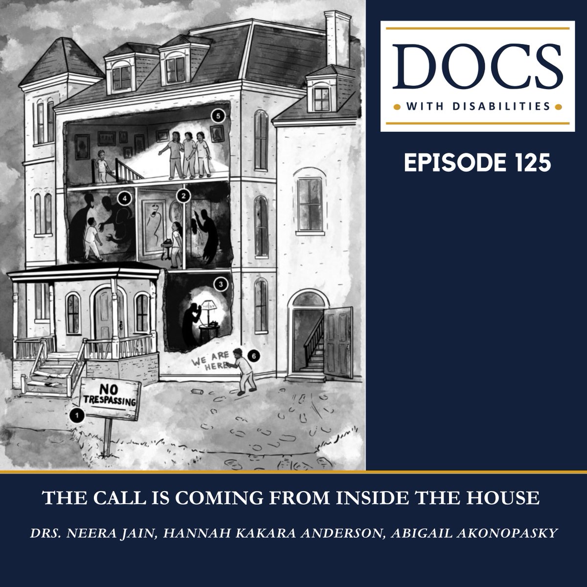 DocsWith's tweet photo. In Episode 125, Drs. Hannah Kakar Anderson, Abby Konoposky, &amp; Neera Jain examine how racism and ableism operate as intertwined systems in #MedEd through the lens of DisCrit, narrative inquiry, &amp; counter-storytelling.

Listen now: https://t.co/49DEsdpMI9 https://t.co/PLbsaT6Z3A
