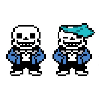 SinfullyLazy66's tweet photo. I've noticed that there has been some confusion regarding Brunch that I'd like to clear up. Brunch (left) is Sans's (right) identical twin. He's only seen once in game (the Gyftrot room), and is also mentioned once by Sans in Grillby's. https://t.co/TG1TD9Veac