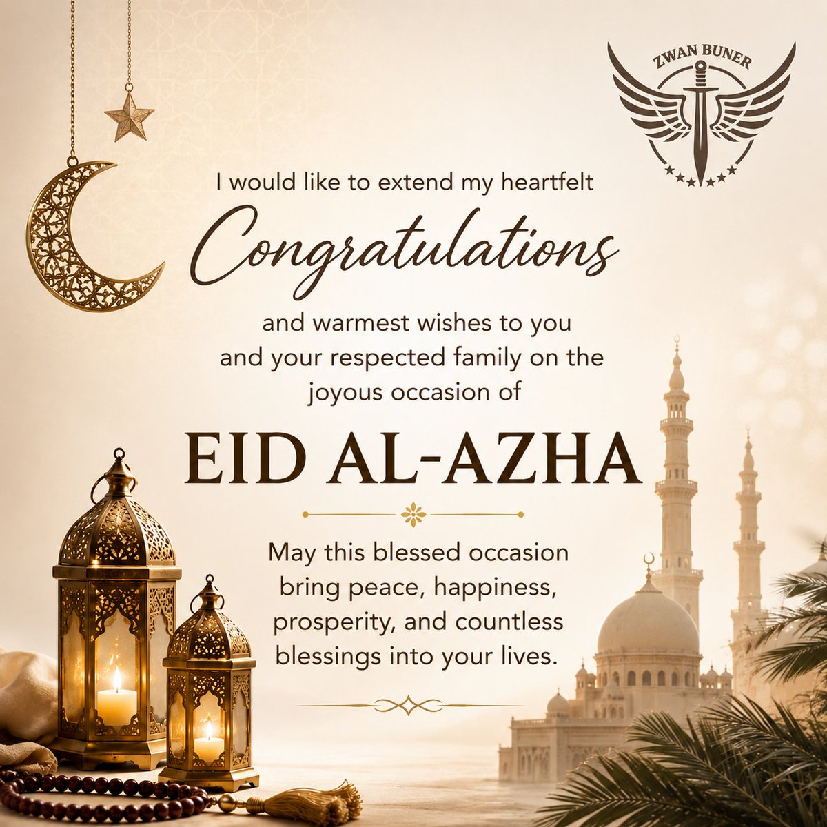 malakabbas422's tweet photo. Eid Mubarak to you and your family! May this blessed day bring you endless peace, happiness, and prosperity. https://t.co/LMon3au6mo