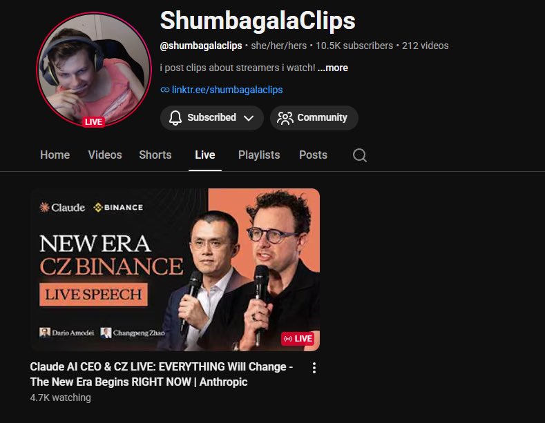 ShumbagalaClips's tweet photo. I have been hacked - logged out of my account and it is now streaming crypto AI livestreams. What do I do??? HELP ME @YouTube @YouTubeCreators https://t.co/S1xLgvvxlb
