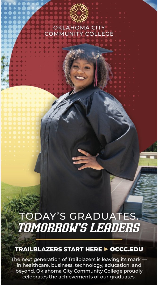 105KJAMZ's tweet photo. Oklahoma City Community College congratulates all of its graduates! @OTripleC 

Come be a part of something special at OCCC and create your path for a great future! #trailblazers

📱https://t.co/dsfDLKa9od https://t.co/1V8RVc2xbv