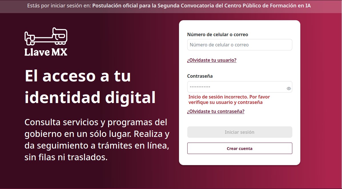 libarra0's tweet photo. Hoy empieza la 2ª Convocatoria del Centro Público de Formación en IA por parte de @GobiernoMX en el sitio web #mexia, pero no funciona el registro, pues el enlace con Llave no funciona, espero puedan solucionarlo pronto. Además su servidor Nginx marca errores 502 y 503 😱👇🧵 https://t.co/3WNTmvl12K