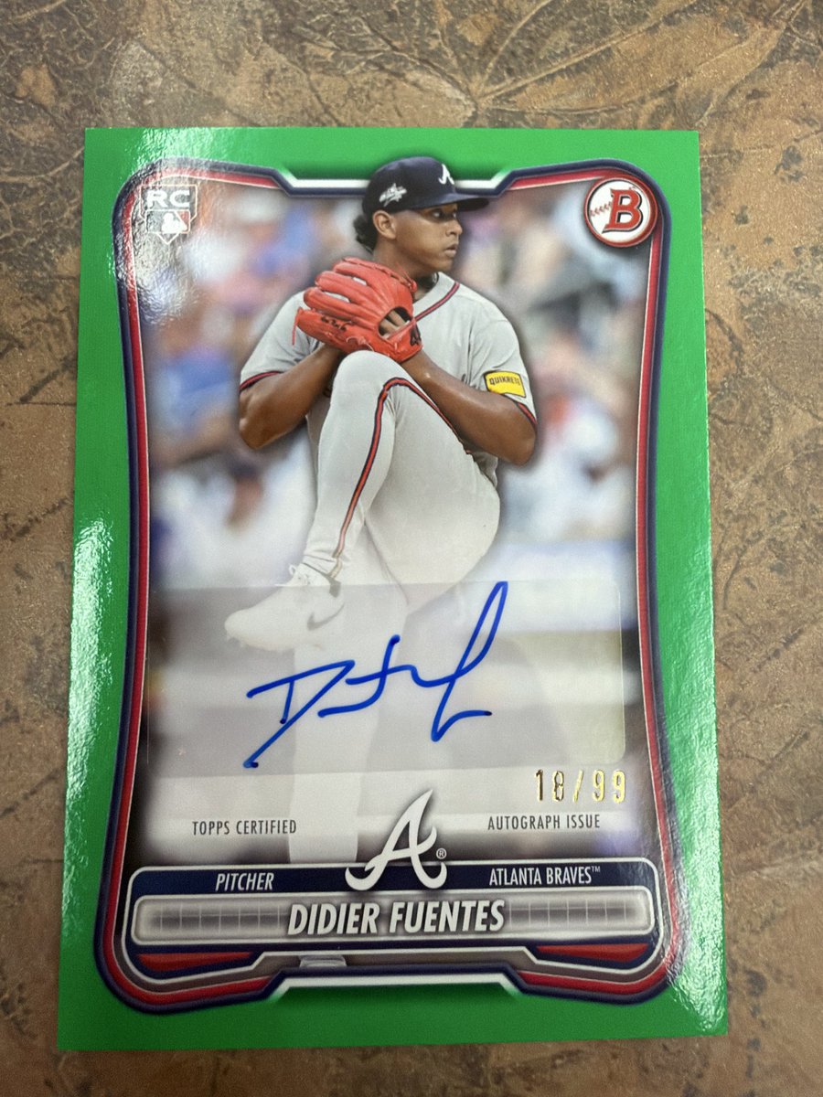 LibertarianSage's tweet photo. Traded some cards I had for this Aaron judge and ripped a banger auto from bowman blaster at my LCS today. It’s a good day @CardPurchaser https://t.co/5QDHhV6tx5