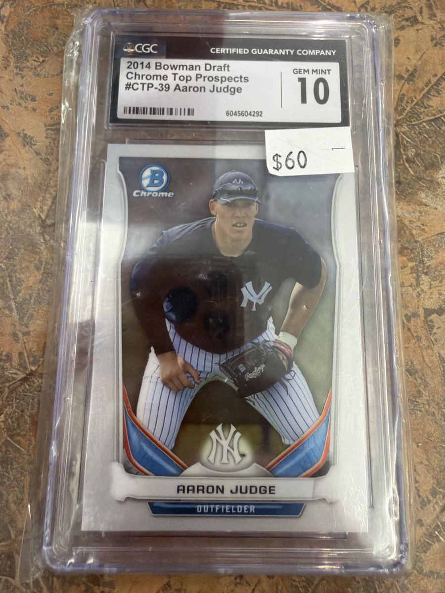 LibertarianSage's tweet photo. Traded some cards I had for this Aaron judge and ripped a banger auto from bowman blaster at my LCS today. It’s a good day @CardPurchaser https://t.co/5QDHhV6tx5