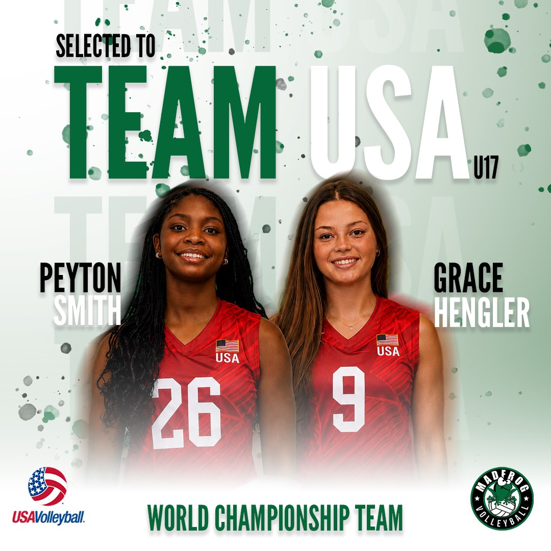 MADFROGVBALL's tweet photo. World Championship bound. 🌎🇺🇸 Peyton Smith &amp; Grace Hengler selected to the Team USA U17 National Team. That's a Madfrog thing. 🐸💚 https://t.co/M00wcxWCTi