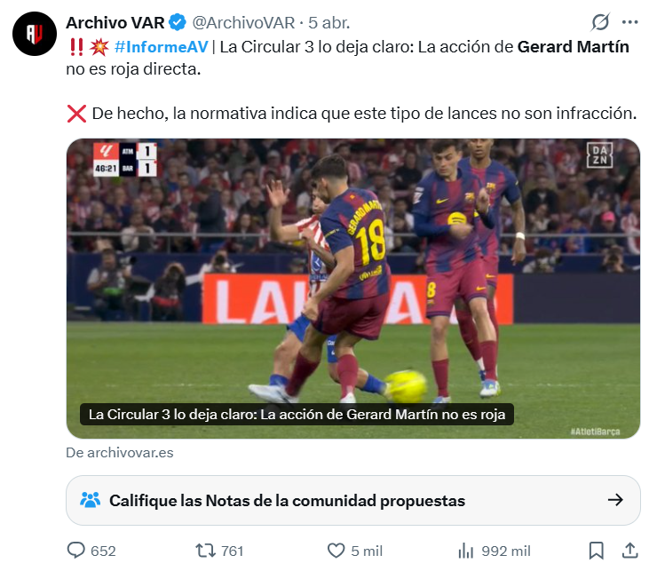 CuentaMister's tweet photo. Recuerden que aquí increíblemente hasta Archivo BLANCAZO VAR se puso de parte de la verdad haciendo alusión a la circular que había sacado el CTA y que ellos mismos se mearon y cagaron encima de esa circular para colaborar con su TIEMPO DE RÉGIMEN en hacer creer que los árbitros habían ayudado al Barça en una acción donde el robo fue... la amarilla a Gerard porque como podemos ver NO ERA NI FALTA, como sucedió en el Tottenham vs Everton (entre otros muchos partidos).

Para variar infinidad de culés bienquedas se sumaron a "hacerse los objetivos" dándole la razón a los ladrones...