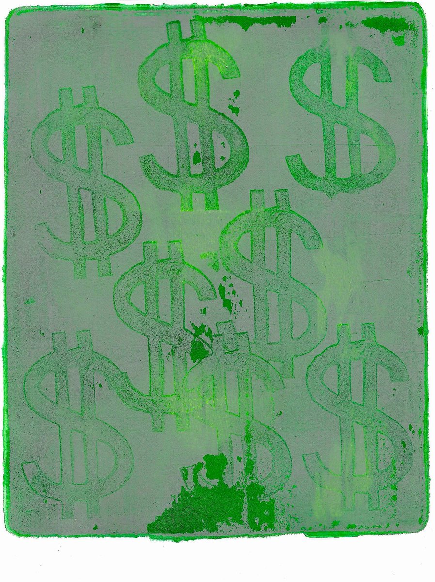 Monster_Prince's tweet photo. the process is the good part $$$ #printmaking #painting #mixedmedia #abstract https://t.co/FmEe2GSpDq