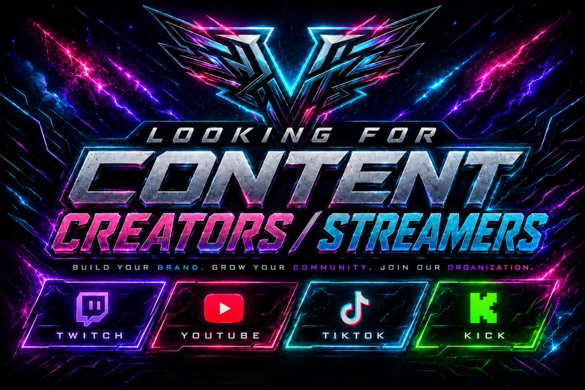 VelumGGs's tweet photo. WE ARE LOOKING FOR CONTENT CREATORS AND STREAMERS TO JOIN VELUM ESPORTS! DM IF INTERESTED
@VelumGGs @ViperOnX @ItzPokey_ 
#Twitch #Youtube #Tiktok #Kick #Streamer #ContentCreators https://t.co/irVA8dEB8N