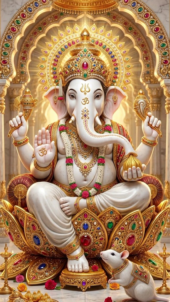 Arunk750's tweet photo. वक्रतुण्ड महाकाय सूर्यकोटि समप्रभ।

निर्विघ्नं कुरु मे देव सर्वकार्येषु सर्वदा॥

​विघ्नहर्ता, मंगलकर्ता भगवान श्री गणेश आप सभी के जीवन से सारे कष्ट हर लें और सुख-समृद्धि प्रदान करें। 🙏✨

​ॐ गं गणपतये नमः 🚩

​#GanpatiBappaMorya #GaneshChaturthi #Bhakti #Blessings https://t.co/fezLwMtF5O