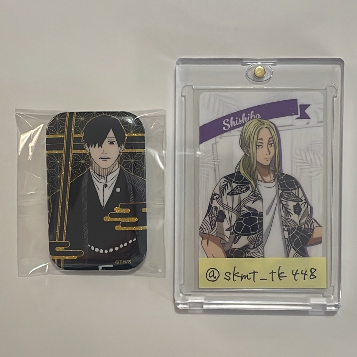 skmt_tk448's tweet photo. @nao7080127 はじめまして、検索よりお声掛け失礼します。
当方写真のものを所持しておりますが、座村缶バッジと交換していただくことは可能でしょうか？
ご検討よろしくお願いいたします🙇‍♂️ https://t.co/Qnc8wueTQ7