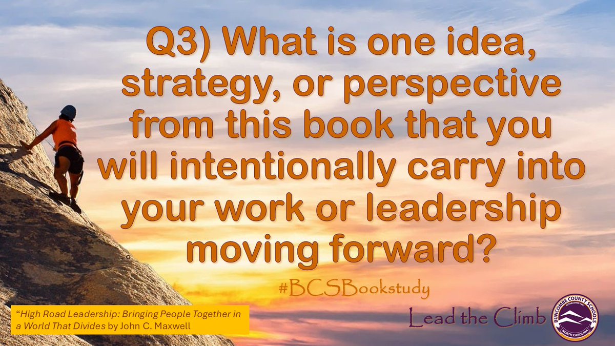 Dr_Rob_Jackson's tweet photo. Q3) What is one idea, strategy, or perspective from "High Road Leadership" by @TheJohnCMaxwell that you will intentionally carry forward? #BCSBookstudy https://t.co/3SZ6X9iXy8