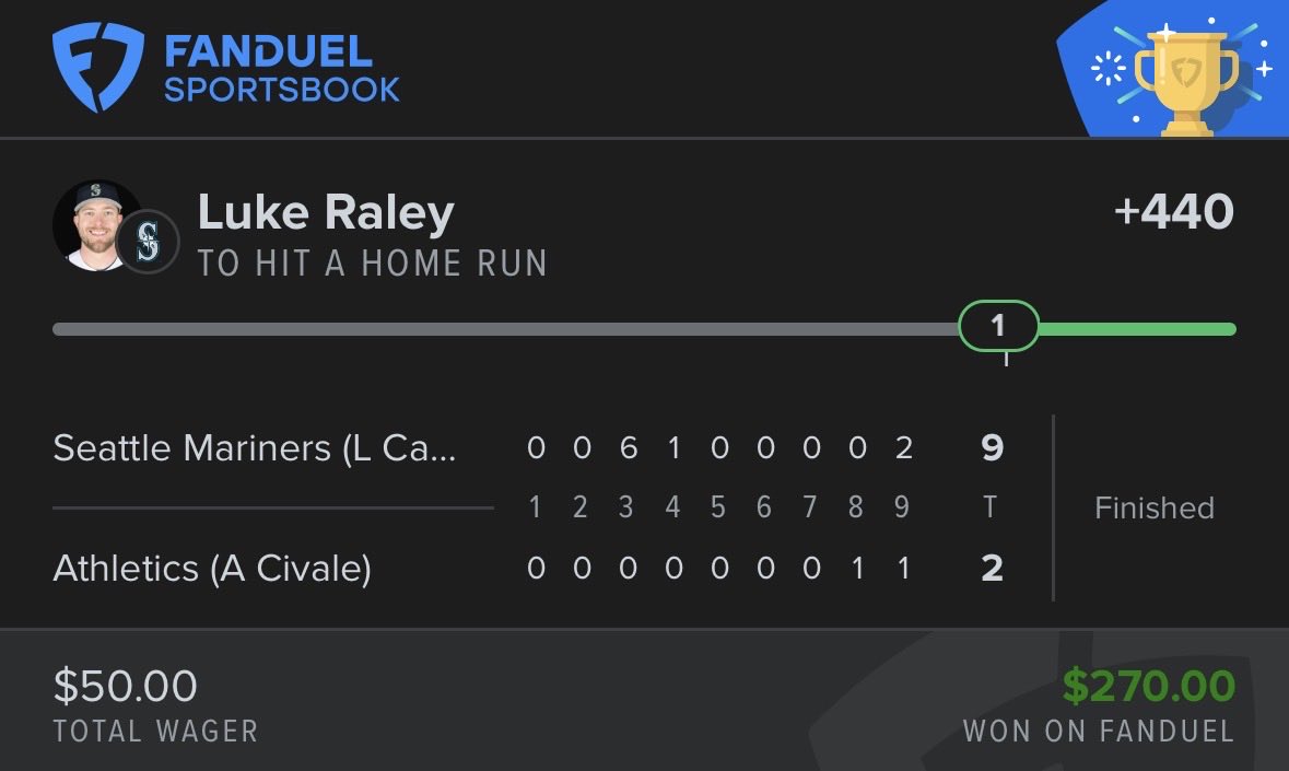 BatBetsEV's tweet photo. Hockey and homers have been good to us! Let’s keep rolling!

#parlay #fanduel https://t.co/tpWAZpSodU