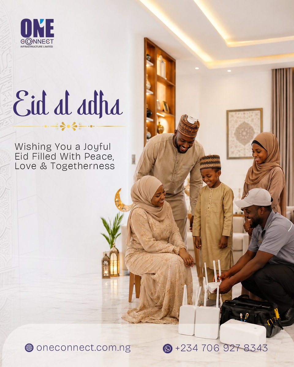 Oneconnectcomng's tweet photo. EID Mubarak.
.
.
#OneConnect #fibreinternet #fastinternet #eidmubarak❤️ #SmartConnectivity https://t.co/CAQ6jqEmzk