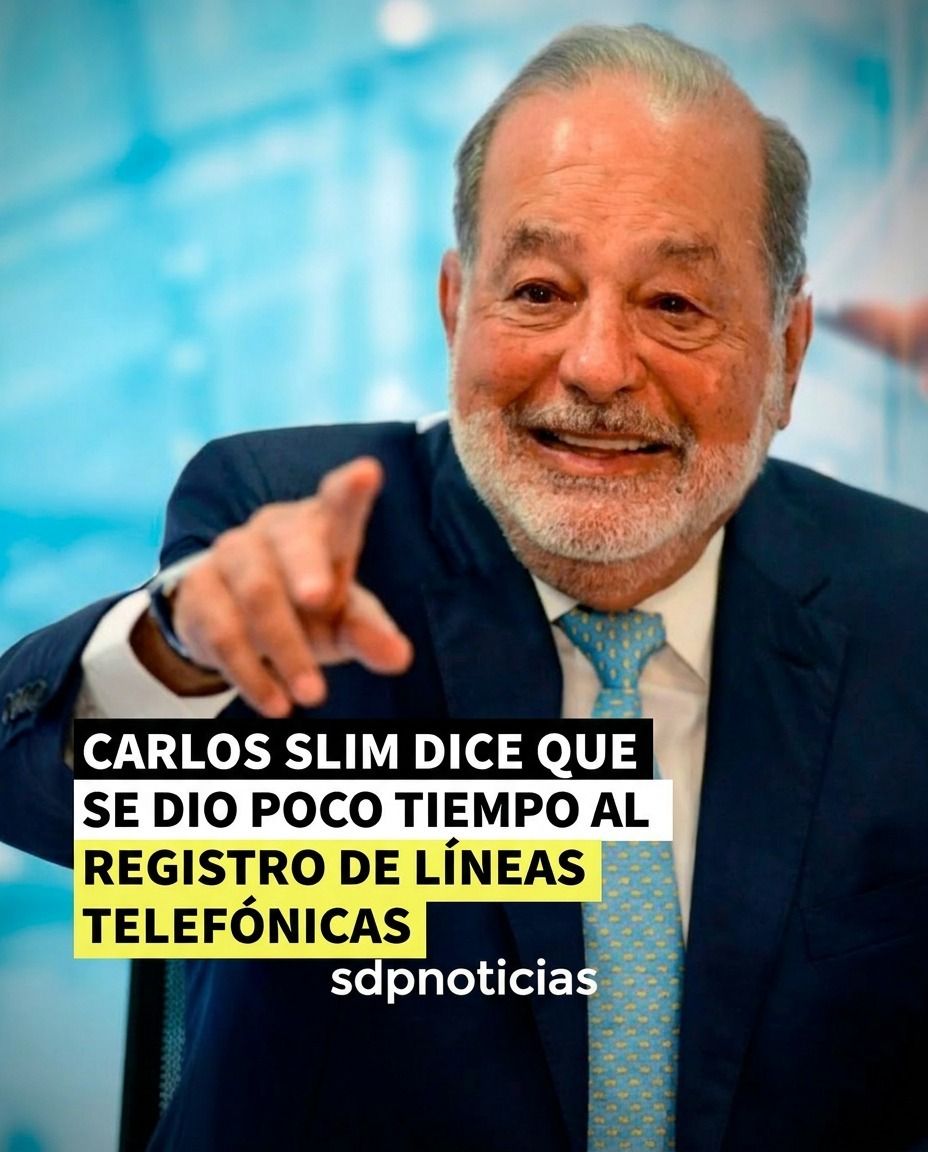 sdpnoticias's tweet photo. 🧐Carlos Slim explicó que se dio poco tiempo para el registro de líneas telefónicas.

📲El millonario y dueño de Telcel expuso que si bien avanza en el pospago el registro de líneas, fue demasiado corto el tiempo.

😱Sin embargo, indicó que en general debió darse una "estudiadita" para ver cómo convenía más una estrategia de registro de líneas.

La fecha de registro termina el 30 de junio y para el 1 de julio se suspenderán los números que no estén registrados.

#CarlosSlim #Telcel #Mexico #lineas
