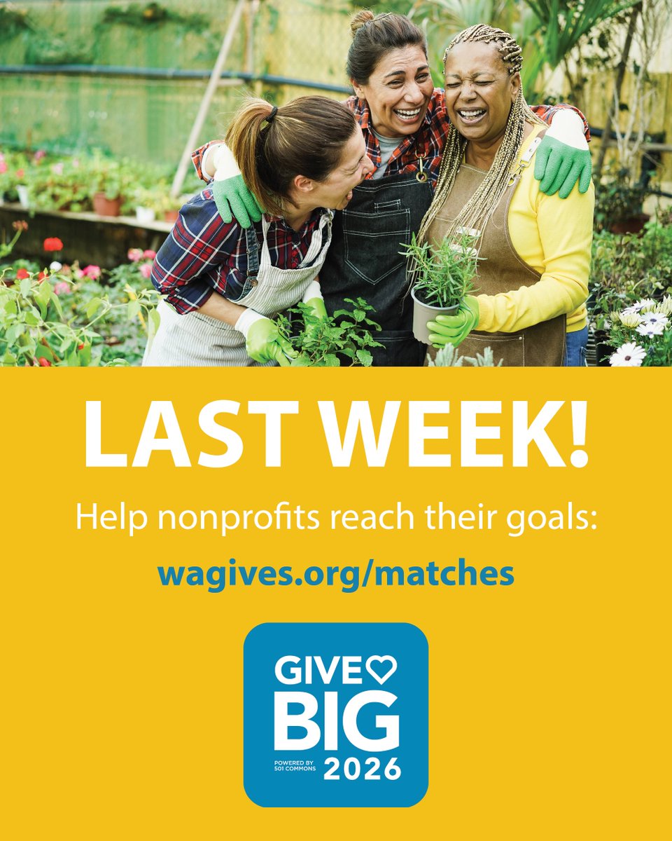 WAGives's tweet photo. Did you know you can still help nonprofits meet their #GiveBIG matches? Find organizations that need YOUR help crossing the finish line.

#ItsUpToUs to support the very organizations that help communities across Washington flourish.

https://t.co/ywXmcMLtgb https://t.co/3YIHW7JNFh