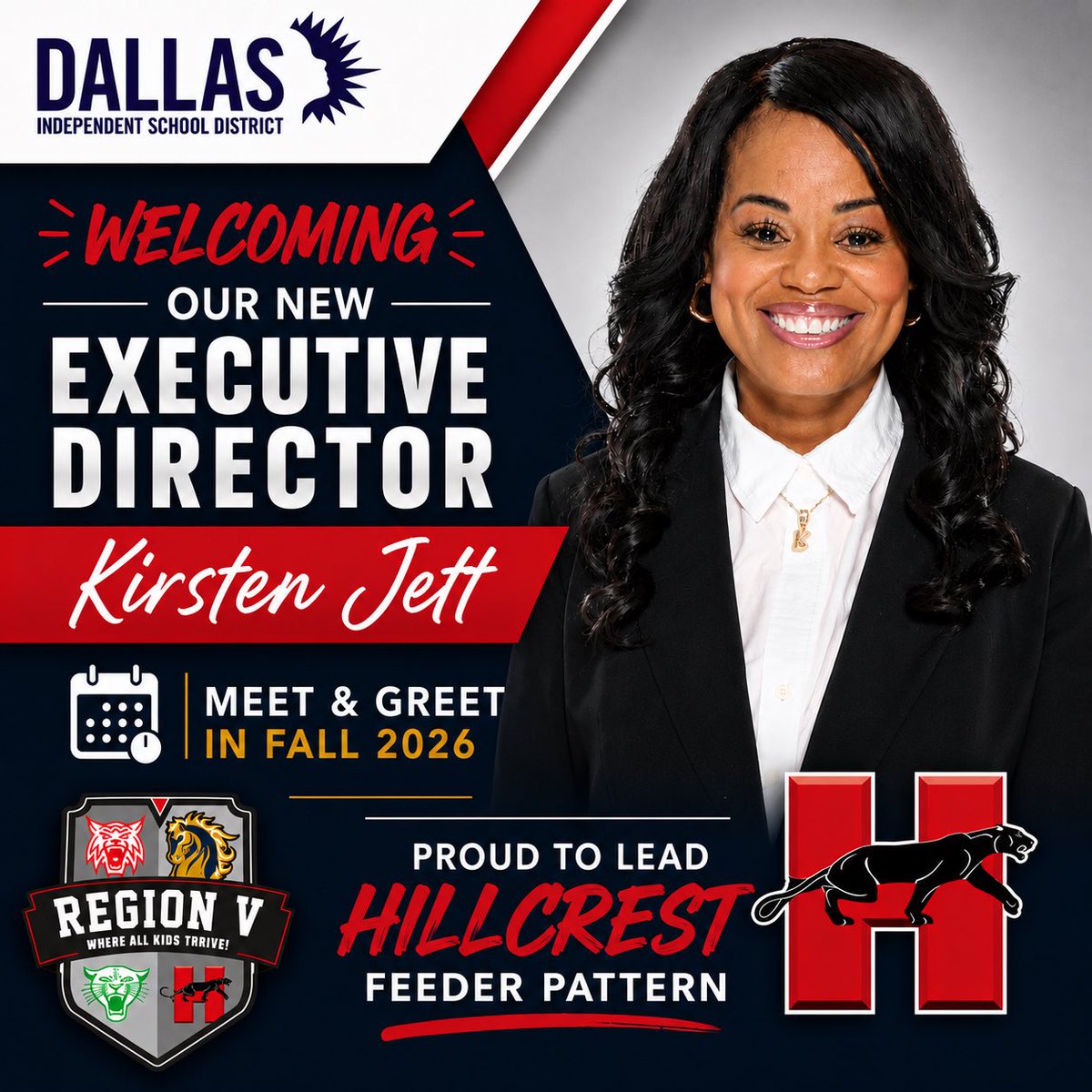 Region5_DISD's tweet photo. Welcome back to @TeamDallasISD @JettKirsten!  @PanthersHHS @N_Bernardino https://t.co/N4N6nQbXy2