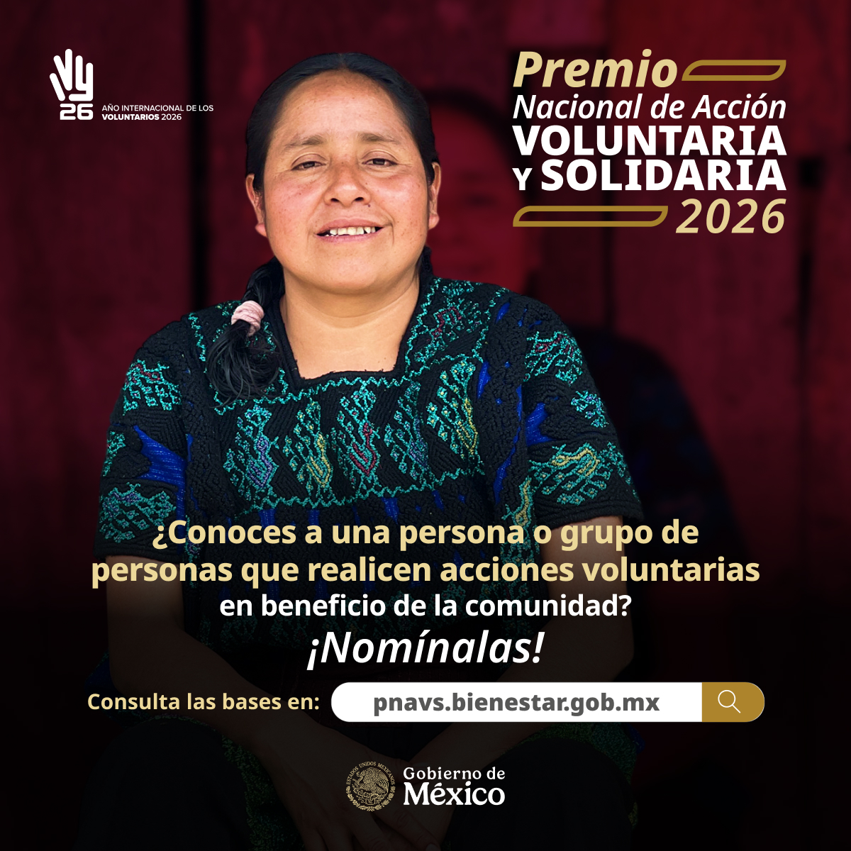 Birmex's tweet photo. #PNAVS2026

El Premio Nacional de Acción Voluntaria y Solidaria 2026 premia, motiva e impulsa el trabajo altruista de personas y grupos que generan un impacto positivo en sus comunidades.

¡Consulta las bases y postula a tus candidatos!

➡ https://t.co/Xie3q1UdW6 https://t.co/rBv3vccDHm