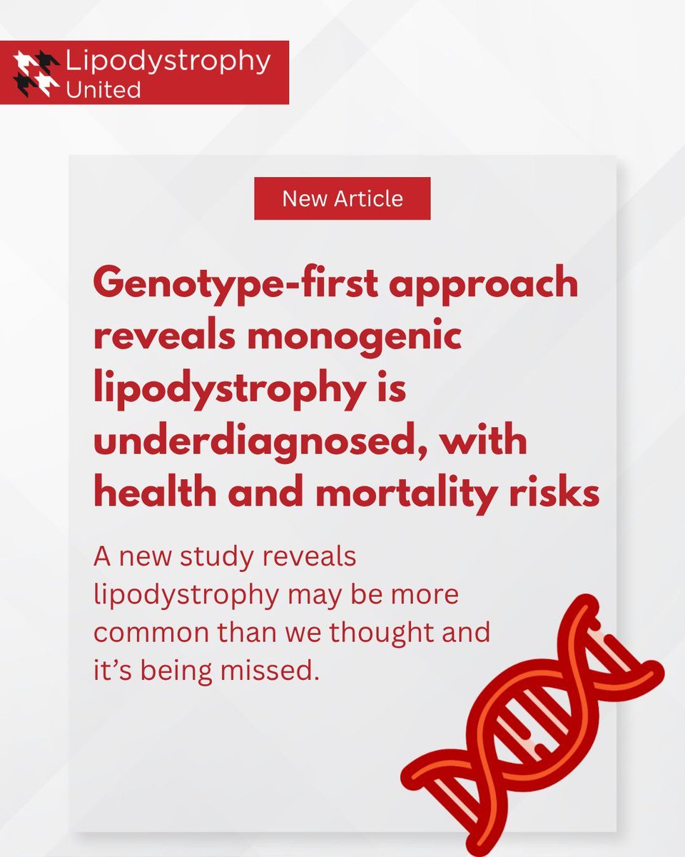 LipodystrophyLU's tweet photo. A new study suggests monogenic lipodystrophy may be more common than previously believed, and often missed.

Read here: https://t.co/T4IRRmaofd https://t.co/cIHxBJKijY