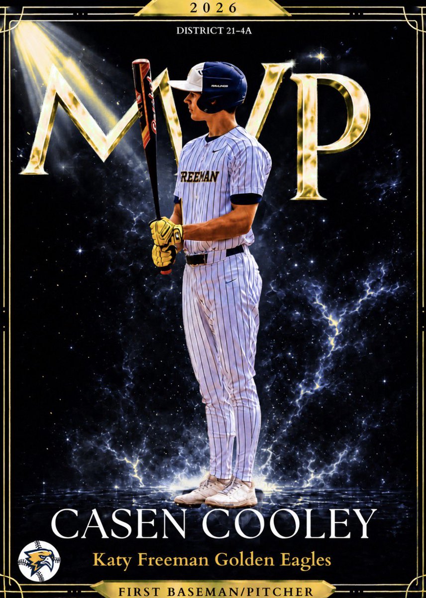 Casen_Cooley_'s tweet photo. Honored and blessed to be named district MVP for the 2026 season. Grateful for my coaches, teammates, and those who helped me get better along the way.

@fhsgoldbaseball @NhrProspects
@thejohntrejo 
#mvp #uncommited2028 https://t.co/AHaxB6Qpjr