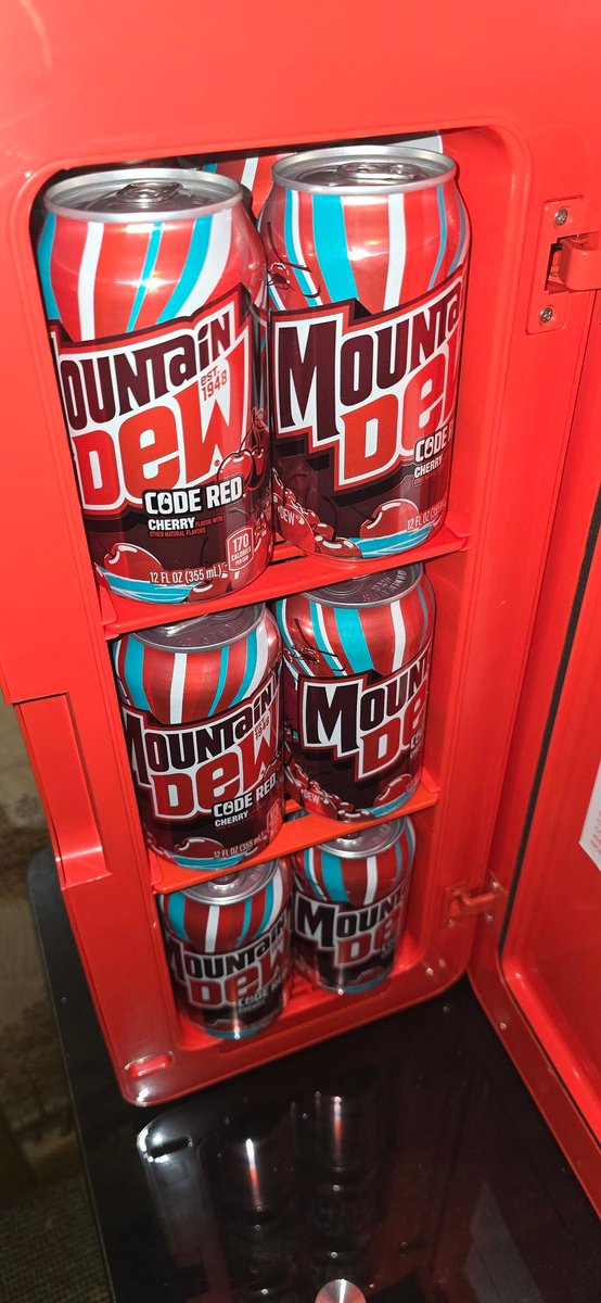 TheUncleG's tweet photo. @MountainDew Just realized I can fit an exact 12 pack of Dew in me mini fridge. 🔥 Does that earn a follow? 👀 https://t.co/ImSSWY5jA6
