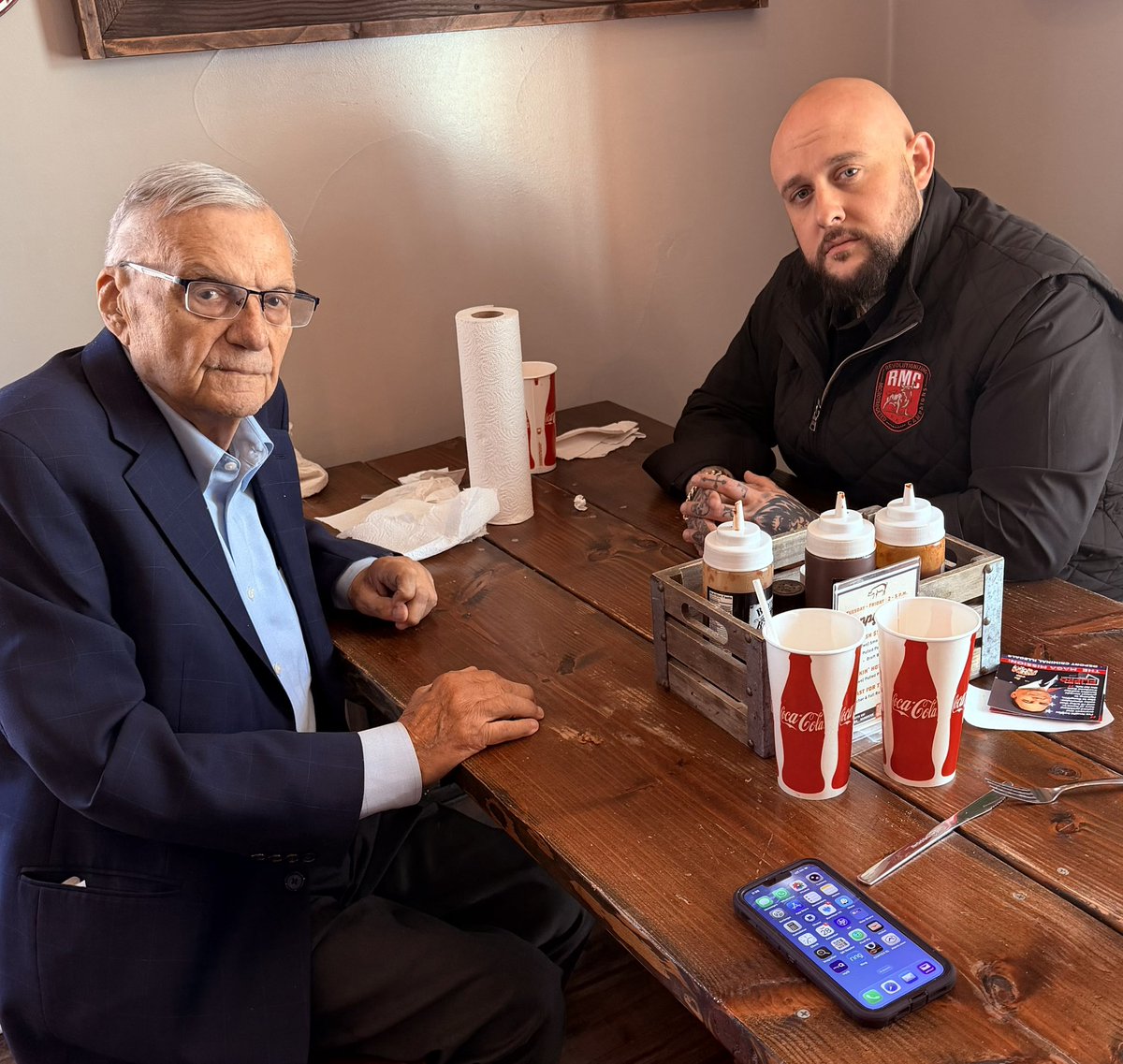 rkmcshane's tweet photo. Thank you @RealSheriffJoe for this great gift and your many years of friendship. 

Sheriff Joe, America’s Toughest Sheriff, has stood on the frontlines of the America First movement for a generation. https://t.co/I0alt8kNiP