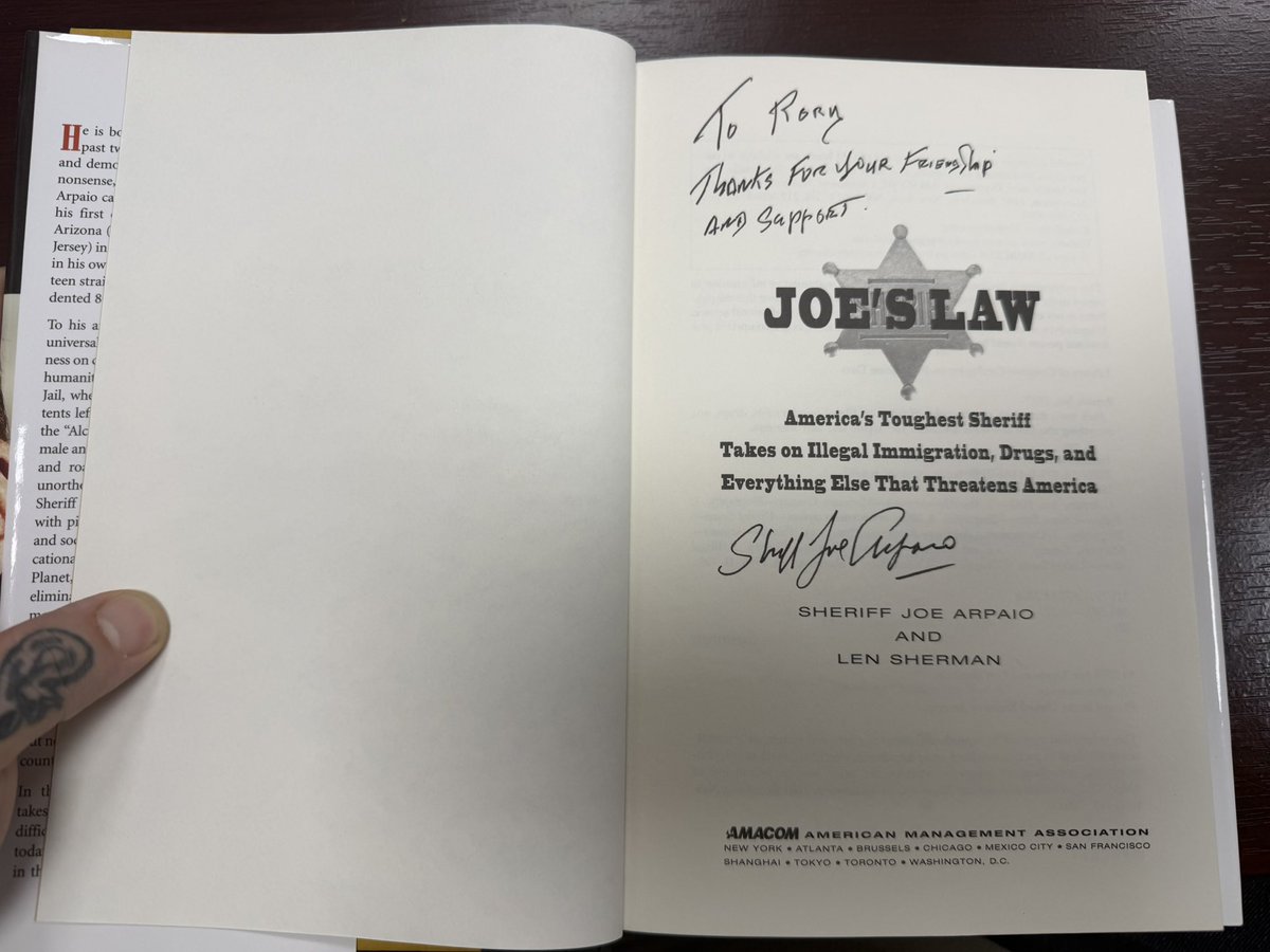 rkmcshane's tweet photo. Thank you @RealSheriffJoe for this great gift and your many years of friendship. 

Sheriff Joe, America’s Toughest Sheriff, has stood on the frontlines of the America First movement for a generation. https://t.co/I0alt8kNiP