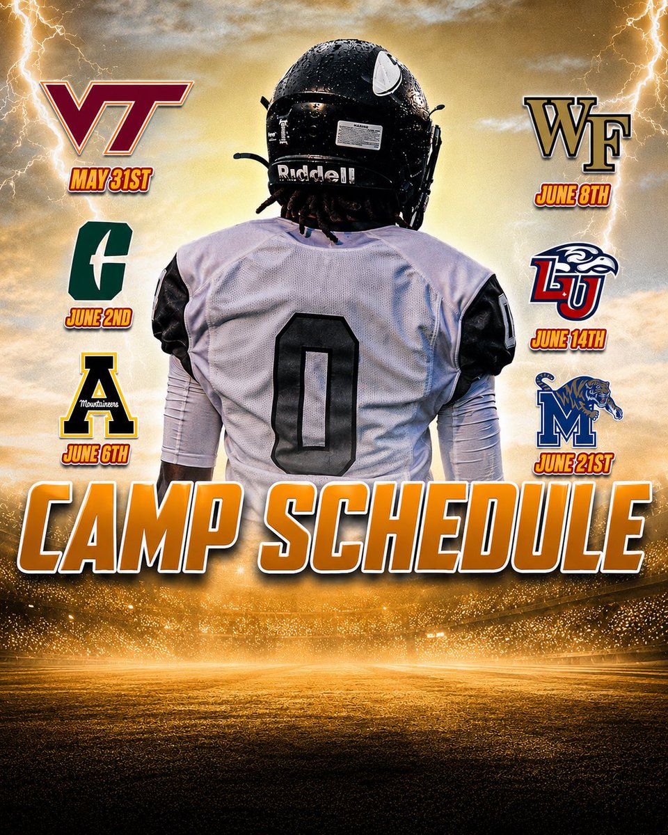 KingYoung333's tweet photo. Blessed to announce my summer camp schedule!
Excited to compete and earn opportunities. Time to put God’s plan into action🙏🏾✝️
@HoughFB @SC_DBGROUP @DeShawnBaker25 @SJones6_ @CoachOfFuture 
#AGTG #Classof2029 #Recruiting  #DB https://t.co/HNv2k6bwe5