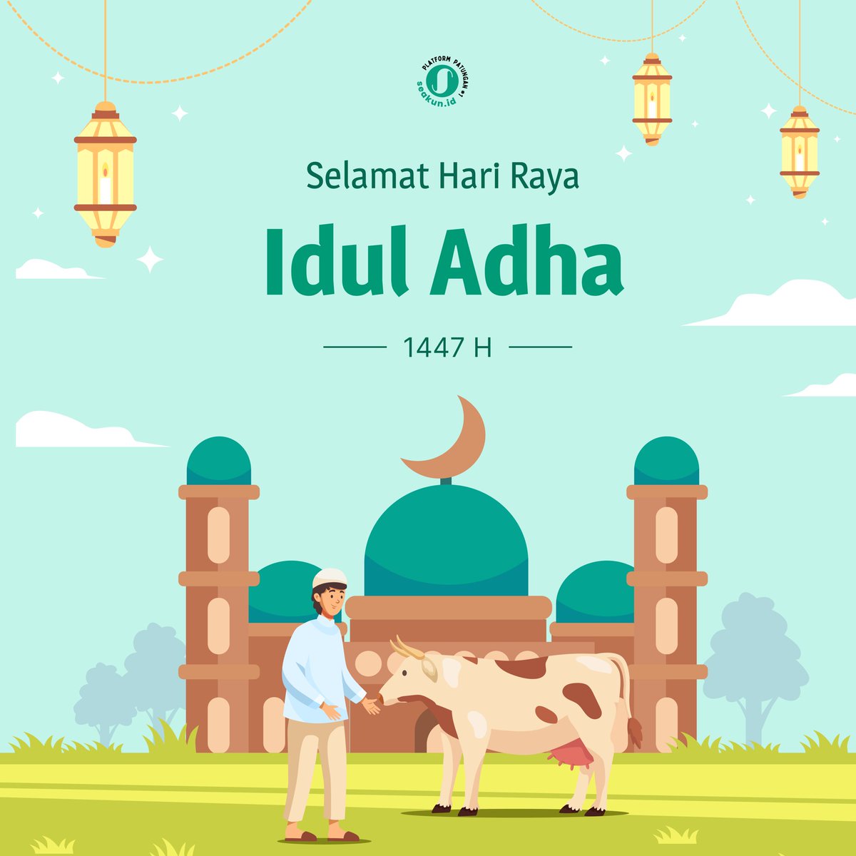 helloseakun's tweet photo. Selamat Hari Raya Iduladha, Sekawan! 🙏✨

"Maka laksanakanlah salat karena Tuhanmu, dan berqurbanlah." (QS. Al-Kausar: 2)

Semoga hari ini penuh dengan keberkahan, kedamaian, dan kebahagiaan buat kamu dan keluarga. Selamat berkumpul, berbagi, dan menikmati hidangan spesial hari ini ya! 🥩🐂