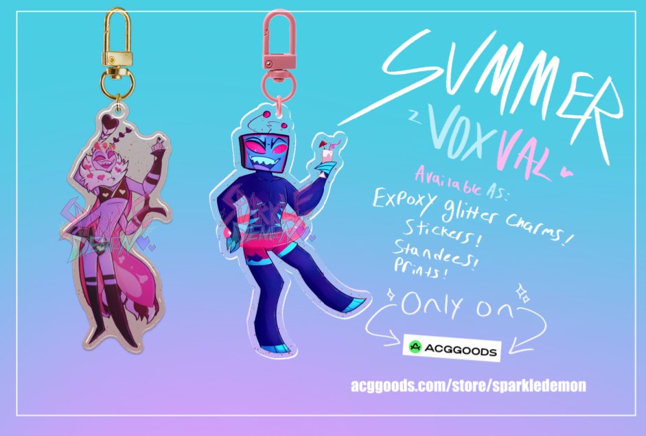 voxposting's tweet photo. CALLING ALL STATICMOTH/VOXVAL ENJOYERS!

Summer Vox &amp; Val are now live! Velvette will be joining them shortly.

🔗⬇️

#hazbinhotel #hazbinhotelmerch #acggoods #staticmoth #voxval #hazbinhotelvees #hazbinhotelmerch https://t.co/6NSMfuMdKK