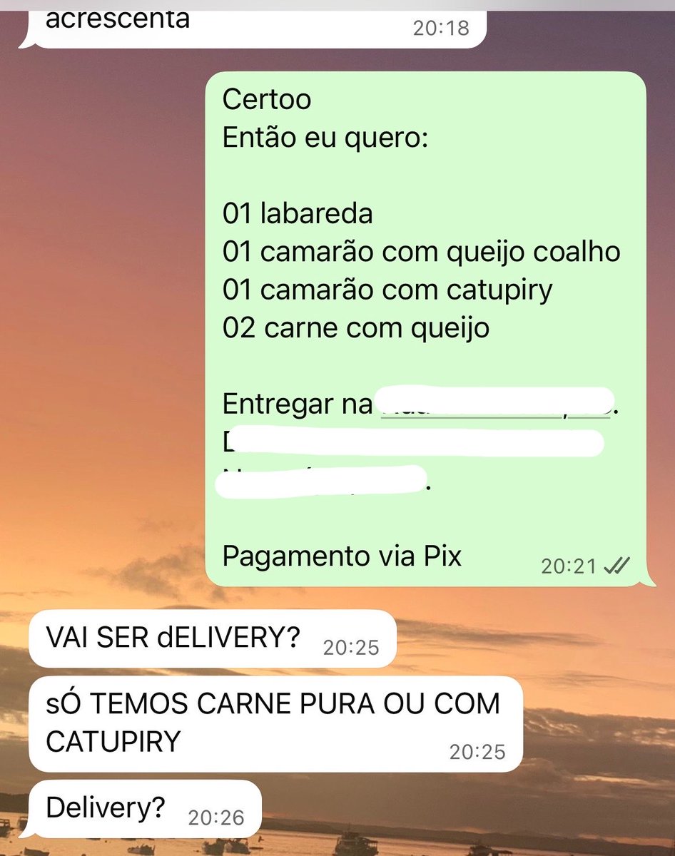 risnemunique's tweet photo. As vezes fazer um pedido delivery é uma provação grande. 
Coloquei o endereço completinho, com número de AP e tudo mais, aí vem o querido… https://t.co/O0r7Is7l5D