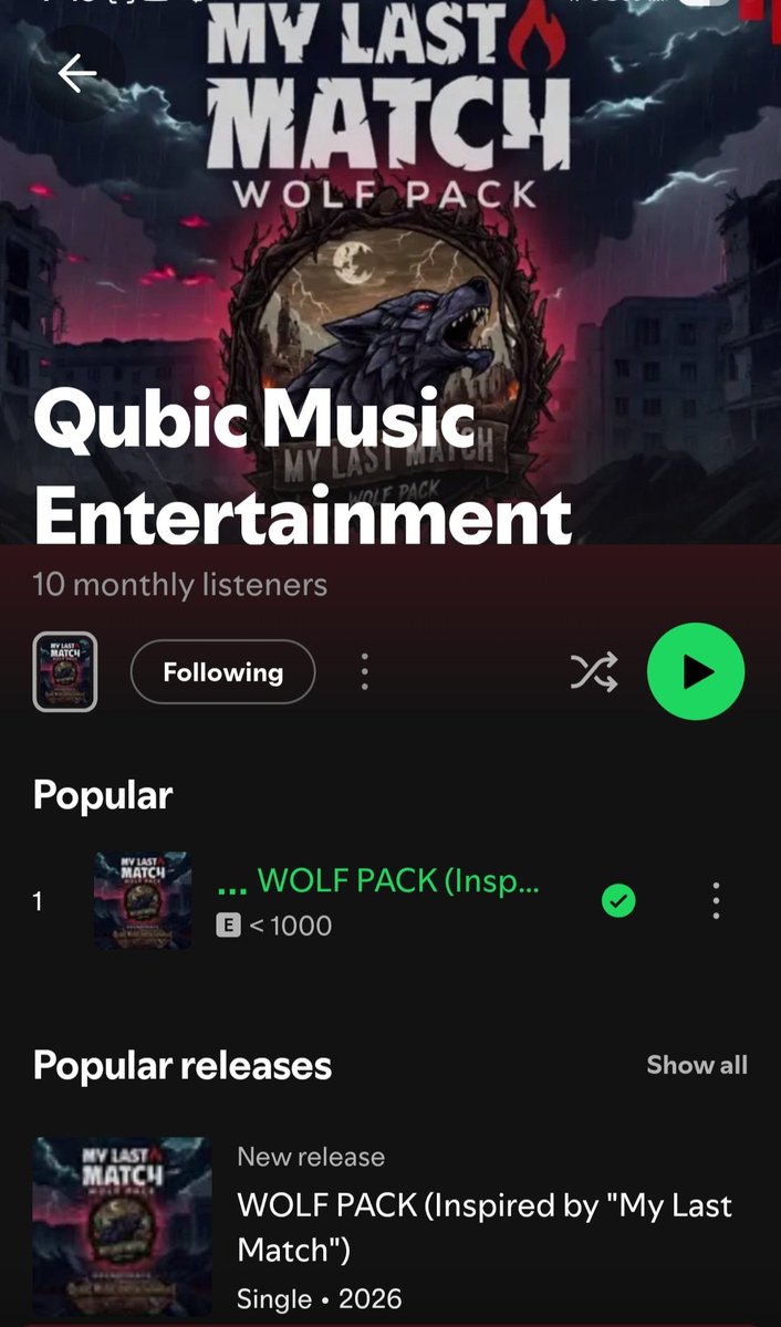 QprintAi's tweet photo. $QUBIC 
🎵"SPOTIFY is a hard platform for New Artist (Especially  Ai) .

"Getting this 0 to 10 Monthly Listener is a big accomplishment" in 24 hours ✅️

(If you haven't heard of $QUBIC  first Ai Music Debut on Spotify . Here is the link:  https://t.co/H8kl2GZOEQ https://t.co/oAJh4QgJqM