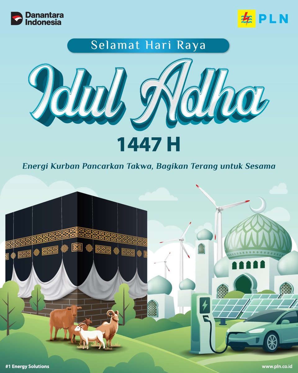 pln_ntb's tweet photo. Electrizen, Idul Adha menjadi momen untuk menebarkan nilai takwa melalui keikhlasan dan kepedulian terhadap sesama.

Energi kurban pancarkan takwa, bagikan terang untuk sesama. Karena setiap kebaikan yang dibagikan mampu menghadirkan harapan dan kebahagiaan bagi banyak hati. https://t.co/jBf9YeTAvK