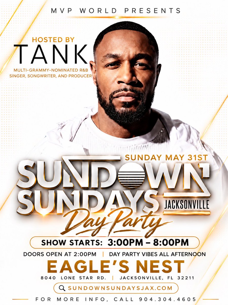 TheRealTank's tweet photo. Jacksonville FL this Sunday we in the city!.. 
R&amp;B MONEY https://t.co/Hu3lxhVrC9