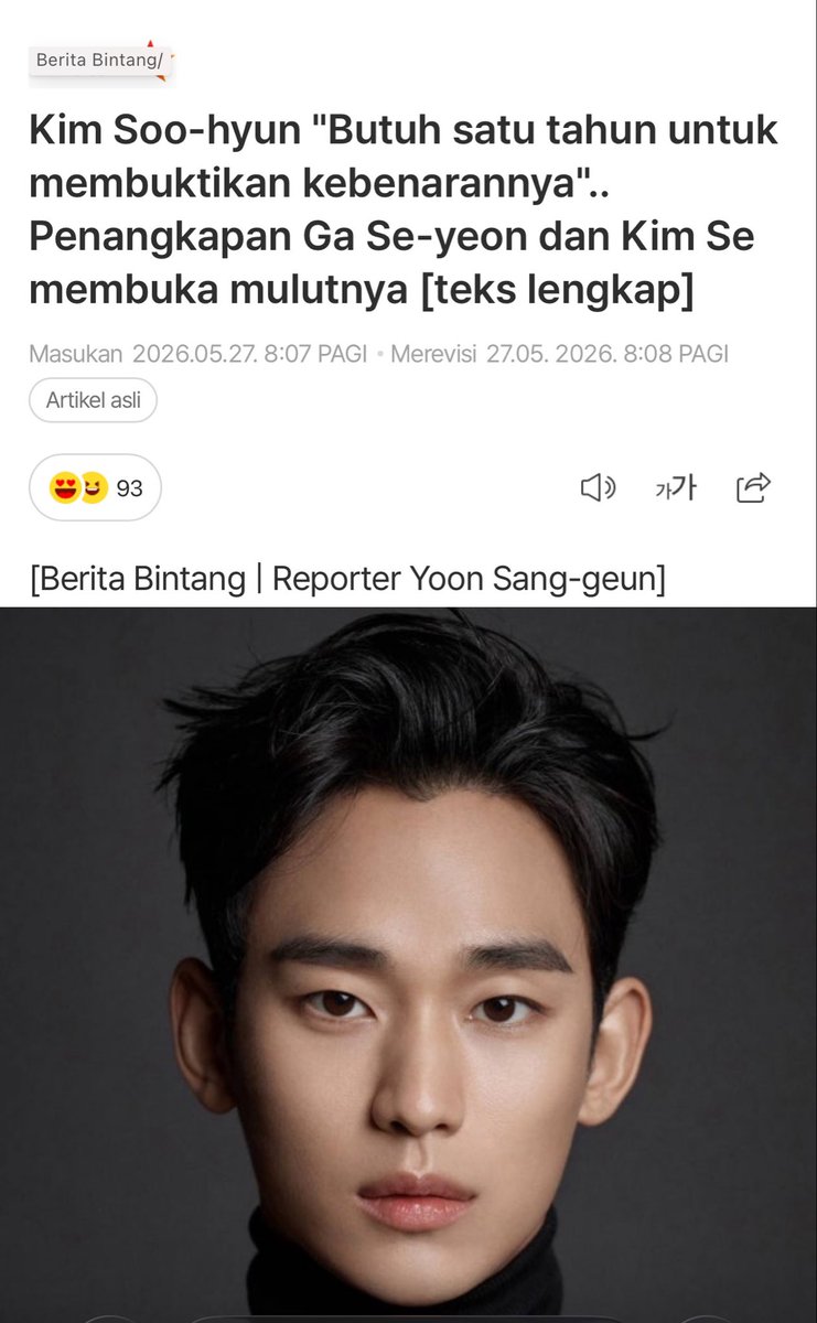 ekasafitri09's tweet photo. Halo. Ini Gold Medalist.

Kami ingin memberi tahu Anda hal-hal berikut mengenai berbagai pengaduan dan tuduhan yang diajukan oleh Bapak Kim Soo-hyun dan perusahaan kami terhadap Kim Se-ui dari Garo Sero Institute. Sebagai hasil penyelidikan, telah dikonfirmasi bahwa berbagai tuduhan dan bukti yang diajukan oleh Garo Sero Institute terhadap Bapak Kim Soo-hyun adalah tidak benar. Secara khusus, percakapan KakaoTalk almarhum yang diungkapkan melalui konferensi pers terbukti sebagai percakapan palsu dengan pihak ketiga yang tidak terkait, dan suara almarhum juga dikonfirmasi sebagai data yang dimanipulasi yang dihasilkan menggunakan teknologi AI.

Oleh karena itu, pengadilan telah mengeluarkan surat perintah penangkapan untuk Kim Se-ui, mengakui beratnya kasus dan tuduhan tersebut, termasuk pelanggaran Undang-Undang tentang Promosi Jaringan Informasi dan Komunikasi. Pemanfaatan dan Perlindungan Informasi, dll. (pencemaran nama baik dengan menyatakan fakta palsu), pelanggaran Undang-Undang tentang Kasus Khusus Mengenai Hukuman Kejahatan Penguntitan, pelanggaran Undang-Undang tentang Kasus Khusus Mengenai Hukuman Kejahatan Kekerasan Seksual (penyebaran rekaman menggunakan kamera, dll., dan pemaksaan untuk menggunakan rekaman), dan intimidasi.

Kami menyampaikan rasa terima kasih yang mendalam kepada pihak berwenang yang melakukan penyelidikan atas upaya mereka dalam mengungkap kebenaran berdasarkan bukti objektif.

Pada konferensi pers setahun yang lalu, Bapak Kim Soo-hyun berjanji, "Saya tidak akan meminta Anda untuk mempercayai saya. Saya pasti akan membuktikannya."

Tahun terakhir Bapak Kim Soo-hyun telah didedikasikan sepenuhnya untuk menepati janji tersebut. Akhirnya, melalui prosedur hukum dan penyelidikan menyeluruh, kebenaran telah terbukti.

Kami menyampaikan rasa terima kasih yang mendalam kepada semua orang yang telah mempercayai dan menunggu Bapak Kim Soo-hyun selama ini.

https://t.co/fYKBGuslWM

#WeStandWithKimSooHyun