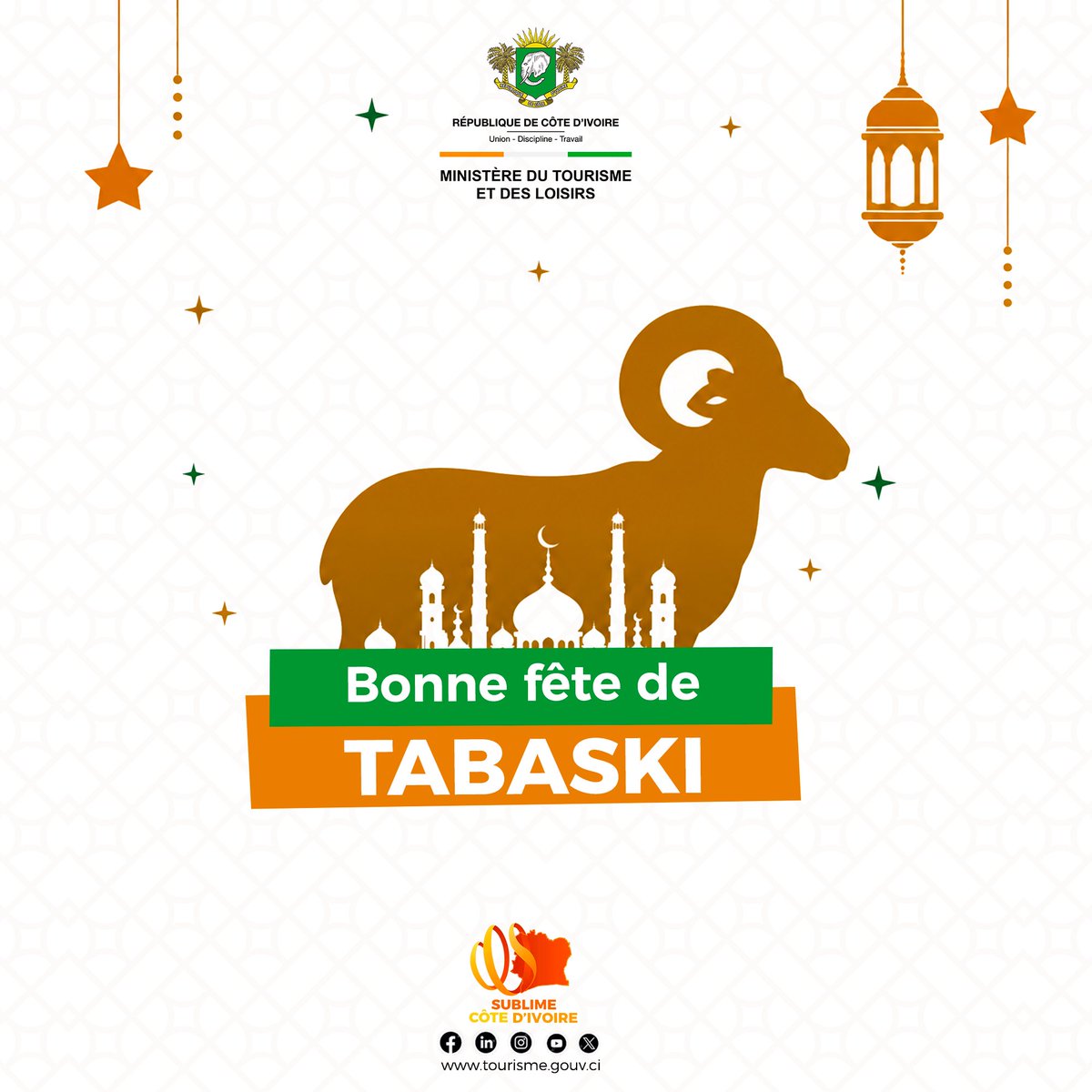 mintourci's tweet photo. Sublime fête de #Tabaski à toute la communauté musulmane.
#sublimecotedivoire
#tourismeetloisirs
#Siandou_Fofana
#fete https://t.co/mEqyAZvN7g
