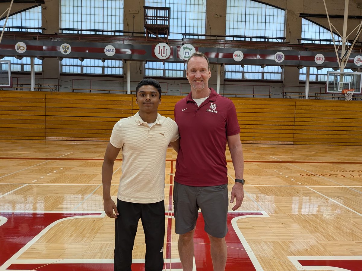 Suvankri's tweet photo. After a great visit with Coach Hayes, I’m grateful to receive an offer from @HamlineHoops https://t.co/rFyx6yWq4n