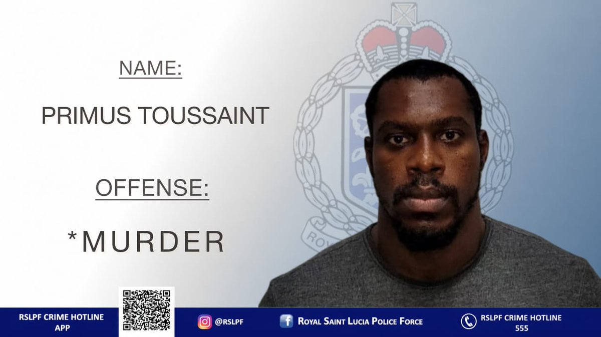 RSLPFOFFICIAL's tweet photo. The Major Crimes Unit has formally charged 34-year-old Primus Toussaint of Belvedere, Canaries, in connection with the homicide of 24-year-old Joy St Omer, which occurred on May 20, 2026, in Marigot, Castries. 

On May 20, 2026, Toussaint reported himself to the Criminal Investigations Department accompanied by his lawyer and was subsequently arrested and detained. He was formally charged with the offence of Murder on Saturday, May 23, 2026. 

On Tuesday, May 26, 2026, he appeared before the Magistrate Court, where he was remanded in custody.