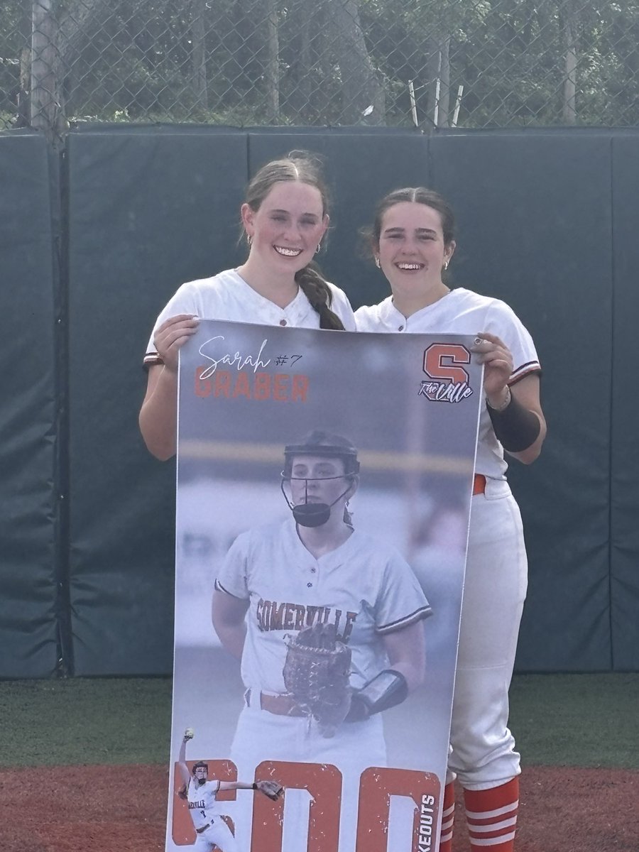 SimeonPincus's tweet photo. Congrats to Somerville senior ace Sarah Gerber, who recorded her 500th strikeout today #NJsoftball @_VilleSoftball @VillePioneers https://t.co/LGfEvxBkKt