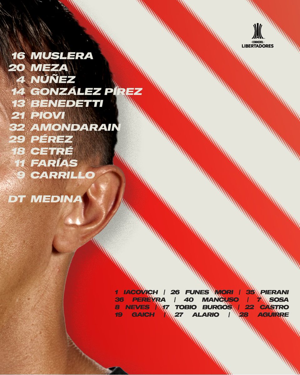 EdelpOficial's tweet photo. 📋 ¡El equipo para esta noche de CONMEBOL Libertadores! https://t.co/iMLGpYE5wI
