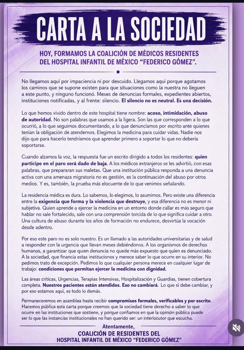 HalloweenSalem2's tweet photo. Así trata @Claudiashein y @SSalud_mx a los médicos del Hospital Infantil de México,  tras denunciar por segundo día consecutivo contra el acoso fueron amenazados con despedirlos. https://t.co/MpruzrFRJT