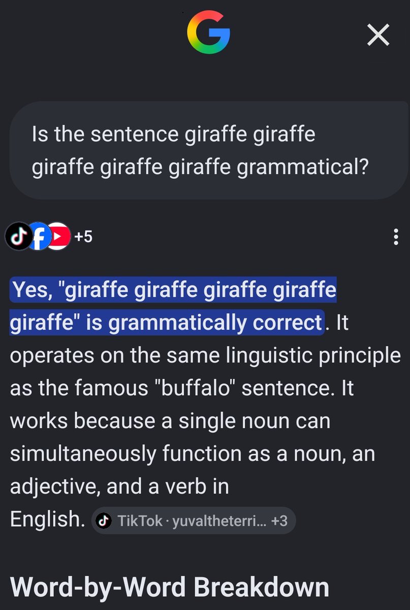 conitzer's tweet photo. "Fish fish fish fish fish" is in fact a grammatical sentence.  Does it generalize?  Let's just ask...
https://t.co/KOGUQzDvTr https://t.co/Xxiitb4JZF