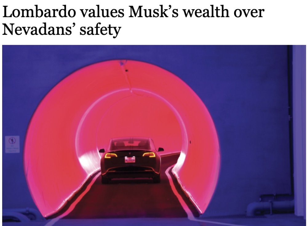 nvdems's tweet photo. Reminder: @JoeLombardoNV is still covering up for Elon Musk’s Boring Company after Nevada firefighters suffered chemical burns https://t.co/E3grBhNzjb