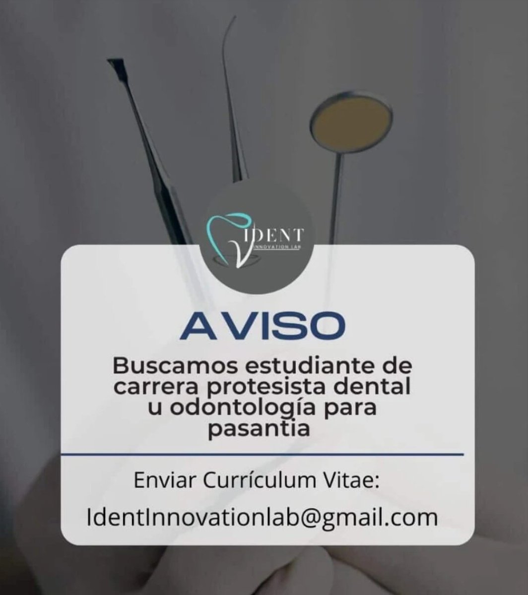 SirachaSur's tweet photo. #Trabajo #Bariloche #RioNegro #Argentina #Pasantia #Odontología #Protesista #Hiring https://t.co/kuFkPDX6QY