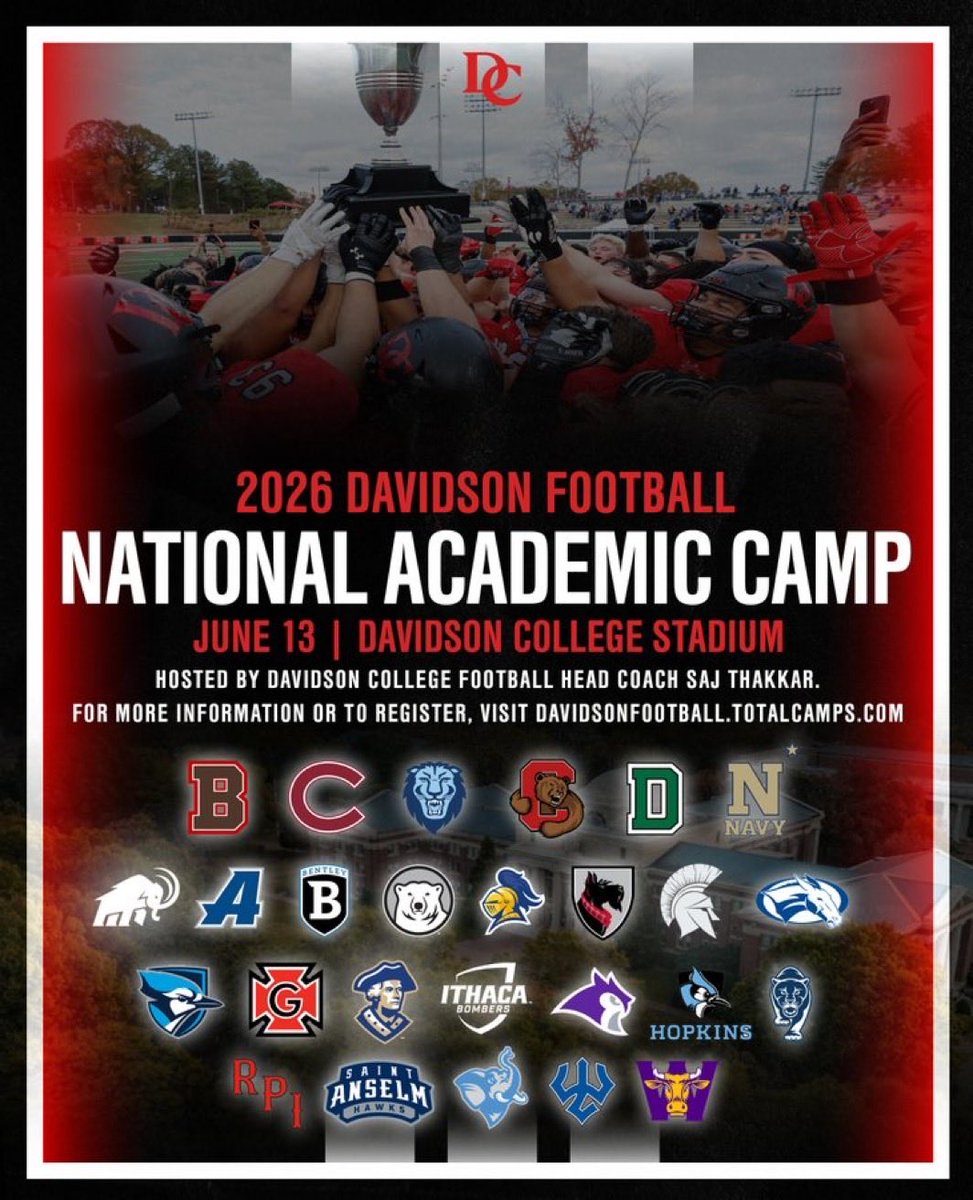 CoachPMcGowan's tweet photo. Get evaluated by some of the best schools in the country‼️
🗓️ June 13th
📍 Davidson College 
🔗 https://t.co/9FnOJeBHIQ https://t.co/5lc9FH6bVM