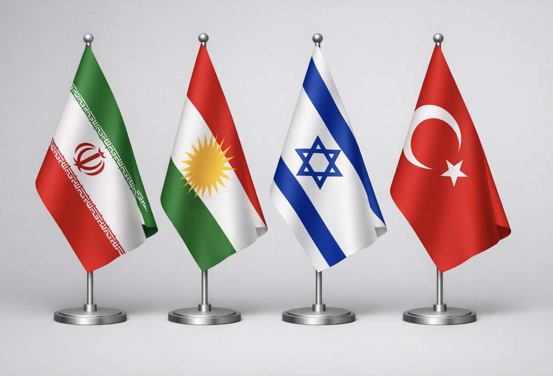 Kurdism2026's tweet photo. Remove the flag of the nation which isn’t indigenous to the Middle East @grok. No explanation. https://t.co/cUAJXFqE2r