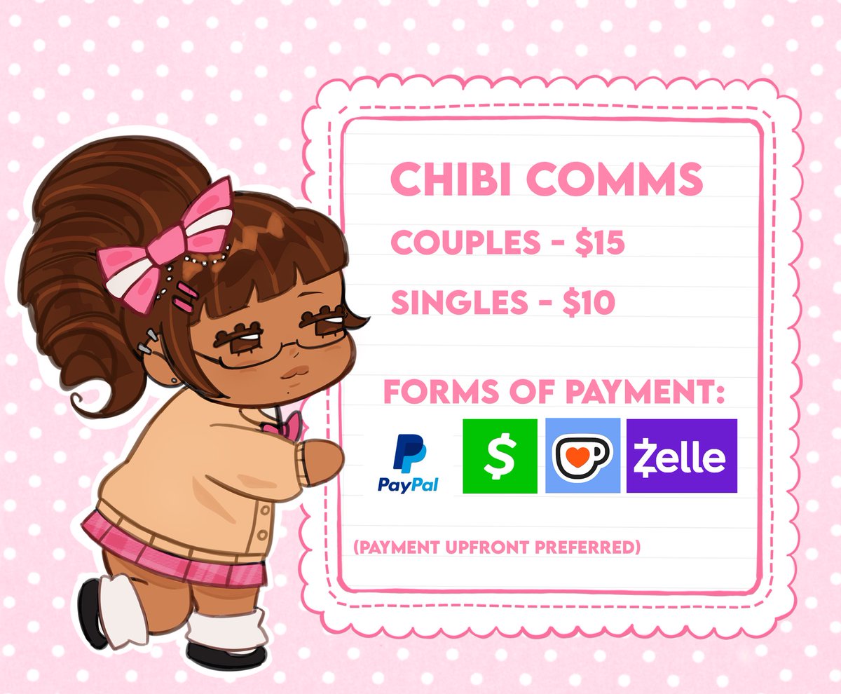 pinkinthefight's tweet photo. opening my chibi comms again !! if you’re interested dm me !! #yumetwt https://t.co/sibG1E82Iz