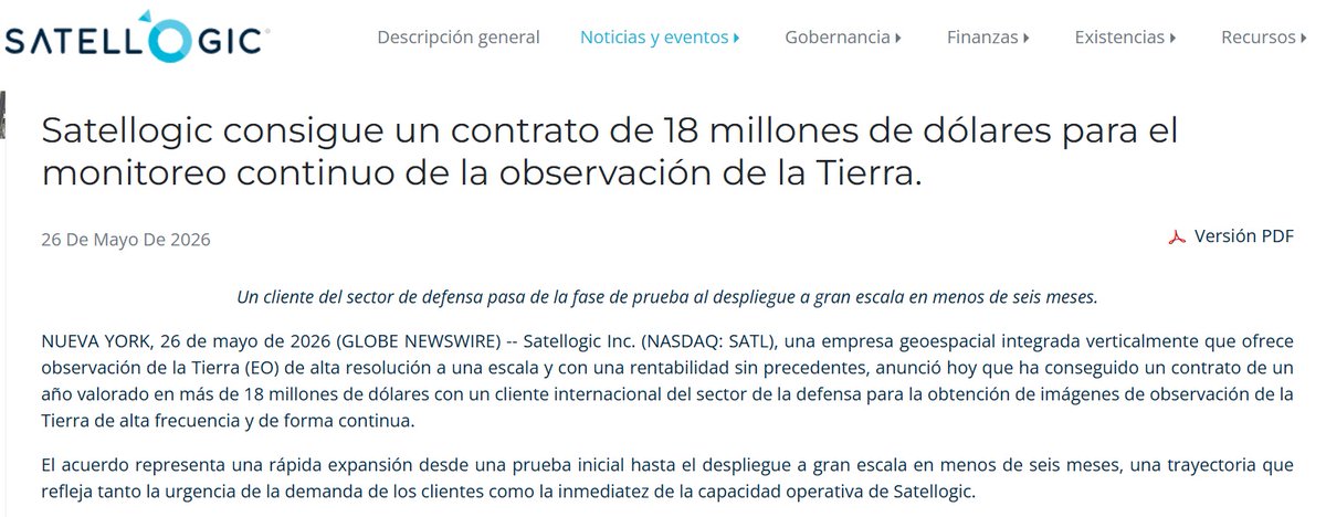 maxiraspo's tweet photo. 🚨@Satellogic  ($SATL) anunció ayer un contrato de +$18 MILLONES de dólares con un cliente internacional de Defensa.
Es para monitoreo de alta frecuencia de la Tierra en regiones estratégicas. Pasó de prueba a full deployment en menos de 6 meses!! 😎
Satelito la está rompiendo en el espacio  y esto recién empieza!!! 🇦🇷🚀

#Satellogic