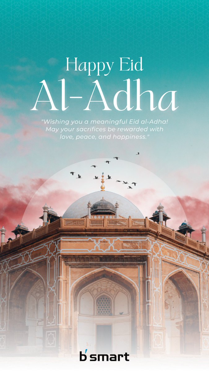 bsmartsystem's tweet photo. Wishing you a blessed Eid Al-Adha 1447H

May this sacred occasion bring peace, prosperity, and strengthen the bonds of togetherness with your loved ones.

Warmest wishes from
BSMART System Solutions Sdn Bhd

#EidAlAdha2026
#SalamAidilAdha2026
#BSMART https://t.co/qVbt7L3Z51